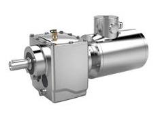 Stainless steel helical geared motors with terminal box